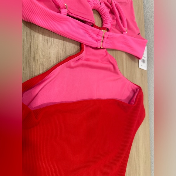 NWT Women's Beach Riot Kristen red and pink cut out one piece size small - Picture 11 of 13